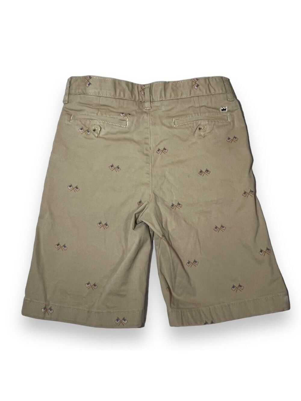 Crown & Ivy Boy’s Motion Flex Khaki Shorts American Flag Print Size 12R - Picture 6 of 6